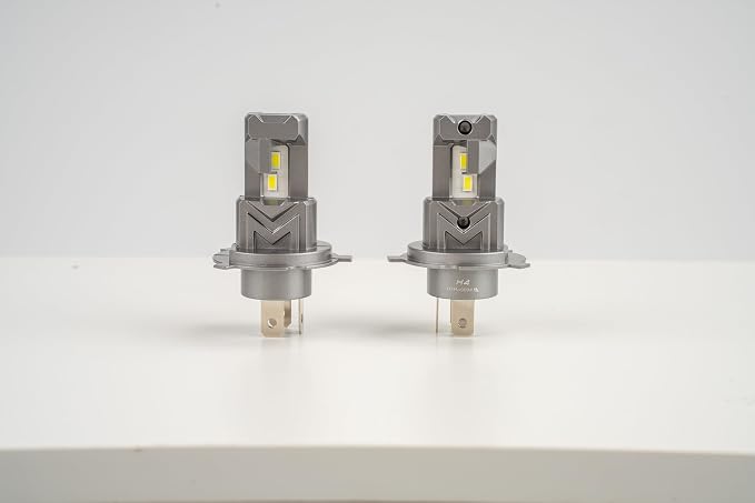 Marsauto M1C H4/9003 Light Bulbs, Fanless IP68 Fog Light – 2 Pack | 6500K cool white, 1:1 mini size no adapter, fits car truck SUV motorcycle, all-weather IP68, 5-min DIY install