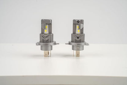 Marsauto M1C H4/9003 Light Bulbs, Fanless IP68 Fog Light – 2 Pack | 6500K cool white, 1:1 mini size no adapter, fits car truck SUV motorcycle, all-weather IP68, 5-min DIY install