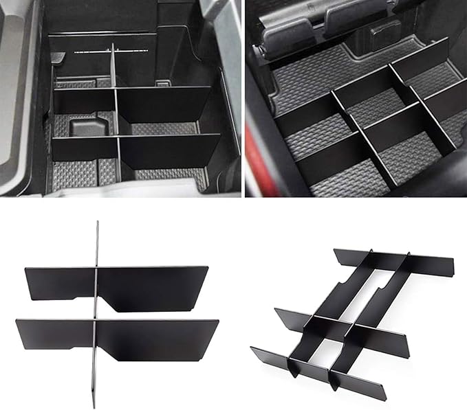 Yumzeco Center Console Organizer Insert Divider for Dodge Ram 1500/2500/3500(2019-2026),Ram Lower Center Console Divider (Front/Rear Lower Insert) (NOT for Classic,Longhorn,Limited TRX Models)