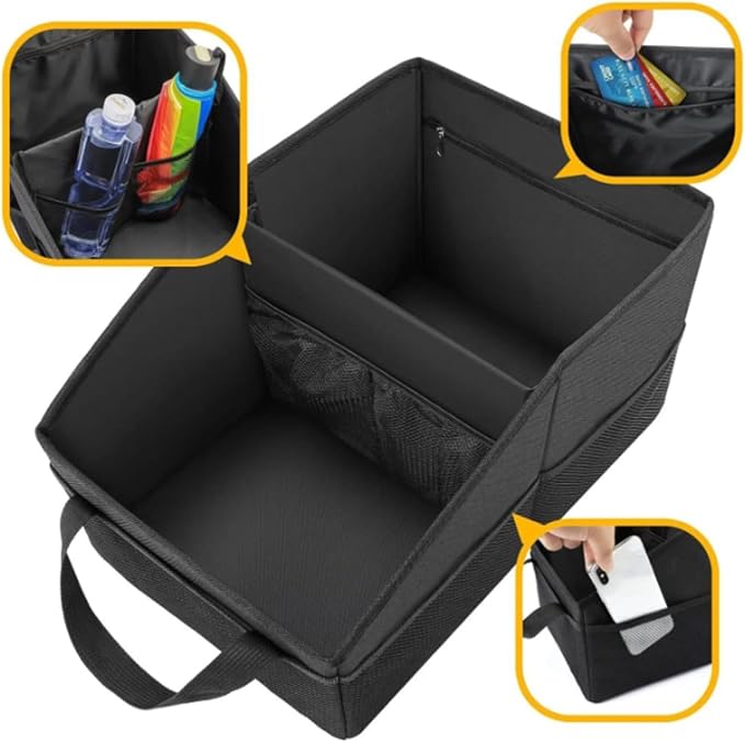Car Organizer - Car Organizers and Storage, Collapsible Small Car Seat Storage Organizer for Console Front/Back, Automotive Backseat Organizer Passenger Seat Organizer