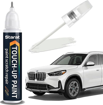 Mineral White(A96) Touch Up Paint Pen for BMW 2-in-1 Quick & Easy Car Scratch Repair Kit Exact OEM Match for X5/X4/iX3/X3/X2/X1/5/1 Series