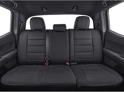 EKR Custom Fit Tacoma Rear Car Seat Covers for Toyota Tacoma (Petrol) 2024 2025 2026 Double cab SR/SR5/TRD Sport/TRD Off-Road/Limited - Second Row Only,Faux Leather(Black)