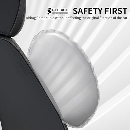 FLORICH Car Seat Covers for Front Seats, Universal Seat Cushion 2 Seats, Car Seat Protector Waterproof, Premium Leather Automotive Seat Covers for Most Cars, Sedans, SUVs, and Trucks-Black