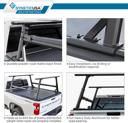 Syneticusa AR Automatic Retractable Truck Bed Cover with Rack Panels for Ford F-150 2004–2026 | 6’7” (78.9”) Bed | Aluminum Hard Tonneau Cover | One-Person Installable | Waterproof, Low-Profile