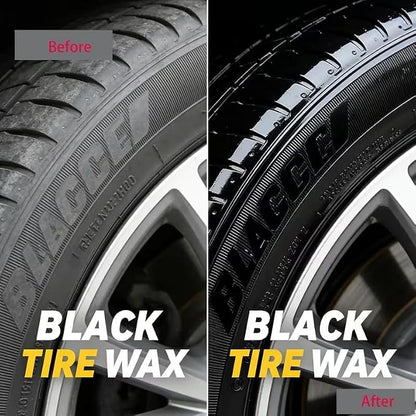 Shiny Black Tire Renovator, The Perfect Deep Black Shine - Long Lasting Car Tire Dressing - No Sling & Dry to Touch, 17.64 Oz Kit with Applicator and waxing Gloves