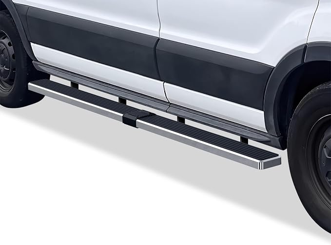 APS Running Boards 6 inches Silver Compatible with Ford Transit 2015-2026 Full Size Van 3-Door (Exclude 2022-2026 E-Transit) 304 Stainless Steel (Nerf Bars Side Steps Side Bars)