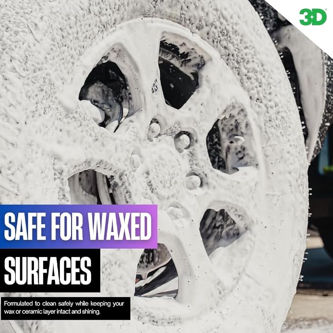 3D Wash N Wax Car Wash Soap - pH Balanced, Easy Rinse, Scratch Free Soap with Wax Protection - 16oz.