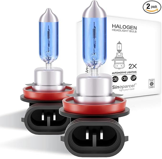 Sinoparcel H9 Halogen Headlight Bulbs White 5000K, High Beam Bulbs, Brighter Replacement for Standard 65W Bulb, Pack of 2