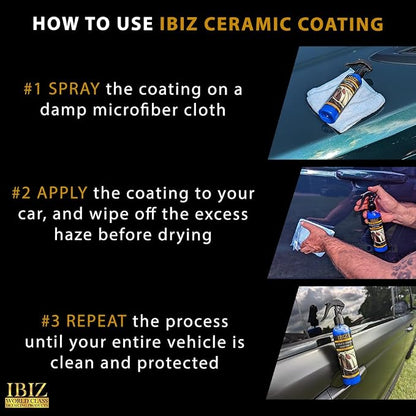 IBIZ Ultimate Ceramic Coating Car Wax - Spray Wax Paint Sealant - SiO2 Advanced Technology For Unparalleled Shine & Protection