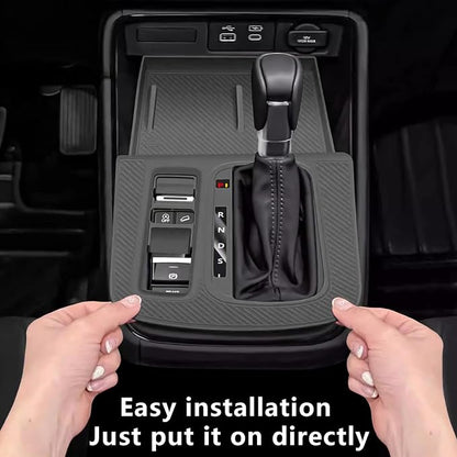 Temmis Center Console Silicone Organizer Wrap for Honda CRV 2023-2026 (Gasoline & Hybrid), Full-Wrap Center Consel Electrostatic adsorption Cover for Honda CRV-Red