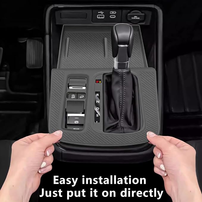Temmis Center Console Silicone Organizer Wrap for Honda CRV 2023-2026 (Gasoline & Hybrid), Full-Wrap Center Consel Electrostatic adsorption Cover for Honda CRV-Black