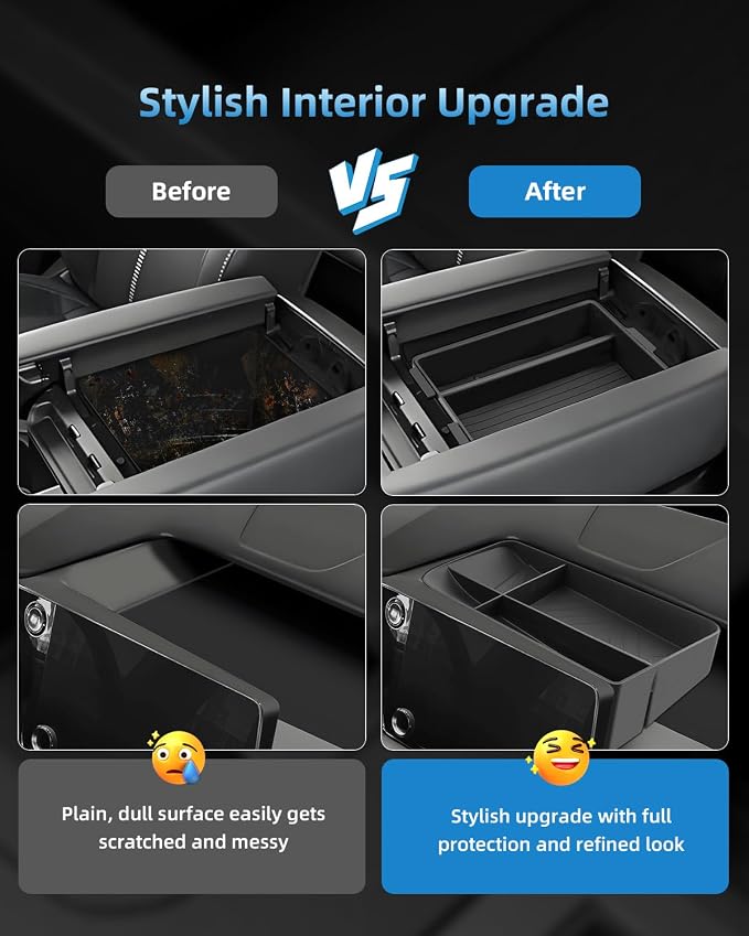 Double-Layer Center Console Organizer + Dashboard Storage Tray for 2024 2025 2026 Lexus TX 350/500h/550h, 2025 2026 Lexus TX 350/500h/550h+ Accessories