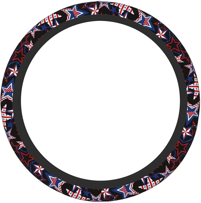 Memorial Day Patriotics Steering Wheel Cover Forth of July America 250 Anti-Slip,Sweat Absorption Universal 15 inch Steering Wheel Covers Cute car Accessories for Women