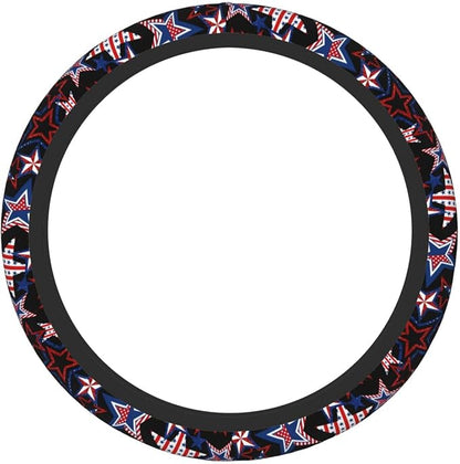 Memorial Day Patriotics Steering Wheel Cover Forth of July America 250 Anti-Slip,Sweat Absorption Universal 15 inch Steering Wheel Covers Cute car Accessories for Women