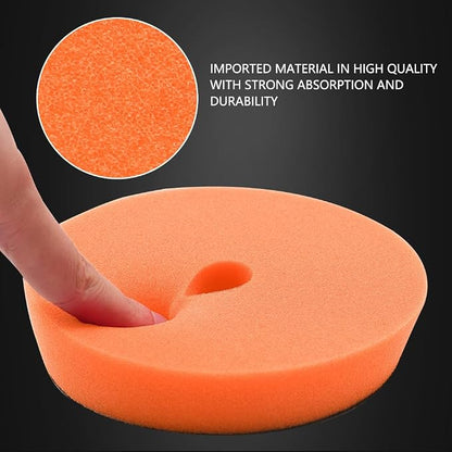 SPTA T40 Orange Medium-Cut Polishing Pads, 1Pc 5.5 Inch Face for 5 Inch 125mm Backing Plate Compound Buffing Sponge Pads for Car Buffer Polisher Compounding, Polishing and Waxing -FPBFS5O