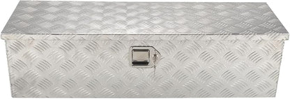 39''Inch Aluminum Truck Tool Box Truck Bed Toolbox Truck Trailer Chest Box Trailer Underbody Storage Organizer Waterproof Square Storage Organizer w/Lock & Keys Silver(‎39" Lx13 Wx10 H)