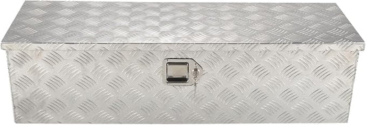 39''Inch Aluminum Truck Tool Box Truck Bed Toolbox Truck Trailer Chest Box Trailer Underbody Storage Organizer Waterproof Square Storage Organizer w/Lock & Keys Silver(‎39" Lx13 Wx10 H)