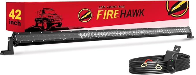 Firehawk LED Light Bar 42 Inch 90,000LM, 2026 New Japanese L-A-B Chips, Spot Flood Combo Beam, Driving Off Road Fog Work for Truck Pickup ATV UTV SUV Cart IP68 Waterproof with 12V Wiring Harness kit