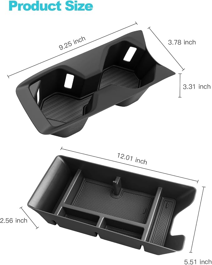 CDEFG 2Pcs for 2025 2026 Toyota Camry Center Console Organizer for 2025 2026 Toyota Camry Accessories Middle Console Organizer Armrest Storage Box & Cup Holder