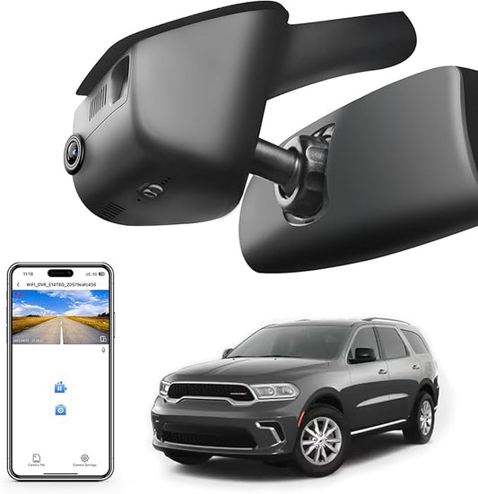 Mangoal 4K Dash Cam Custom Fit for Dodge Durango 2016 2017 2018 2019 2020 2021 2022 2023 2024 2025 2026(Model A), GT R/T SRT SXT, Integrated OEM Look, UHD 2160P, WiFi & App,Easy to Install,128GB Card