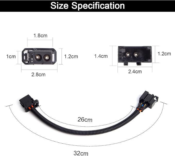 PEMP Most Retrofit Optical Cable Male to Female Connector Wire Stift Compatible for BMW Mercedes Audi CarPlay Linux Android Sceen MMI Box, 26cm Most Fiber Optic Extension Cable