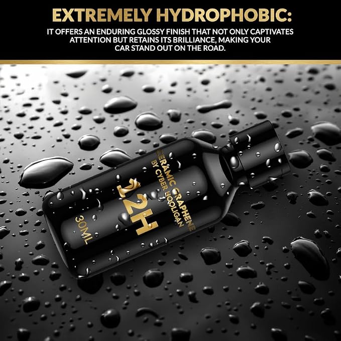 12H Advanced Graphene Ceramic Coating for Cars (30ml x 2) - Car Detailing Kit, Long-Lasting Protection, Ultra High Gloss, Easy Application