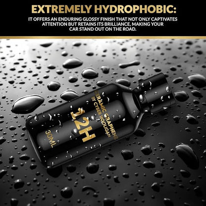 12H Advanced Graphene Ceramic Coating for Cars (30ml x 2) - Car Detailing Kit, Long-Lasting Protection, Ultra High Gloss, Easy Application
