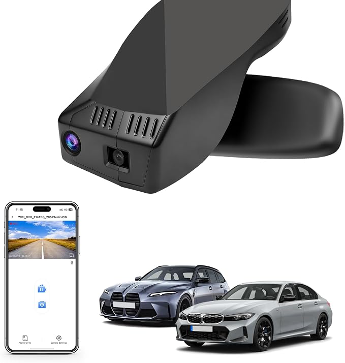 Mangoal 4K Dash Cam for BMW 3-Series Gen7 G20 G21 G28 2020-2026 Select 2019 M3 G80 G81(Model A), OEM Style, 2160P UHD Video, WiFi & APP, GPS, 64GB Card