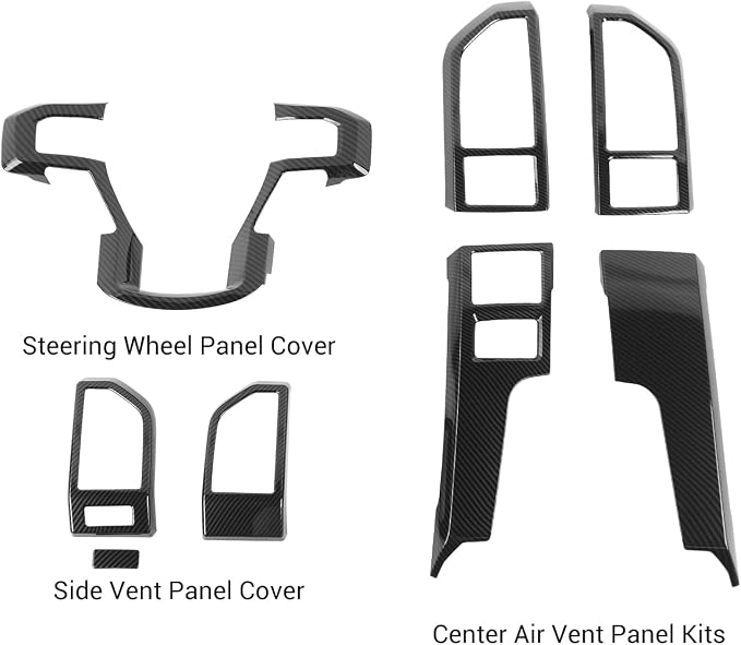 Voodonala for F-150 2015-2020 Center Console Interior Trim Cover Kits Compatible with Ford F150 2015-2020(Carbon Fiber Black,8Pcs/Set)