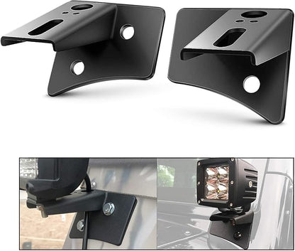 Nilight 2Pcs 4Inch LED Pods Bar Triple Row 60W Flood Spot Combo 6000LM Driving Off Road with 2007-2017 Wrangler JK/JKU 2DR 4DR A-Pillar Windshield Hinge Mounting Brackets Wiring Harness Kit