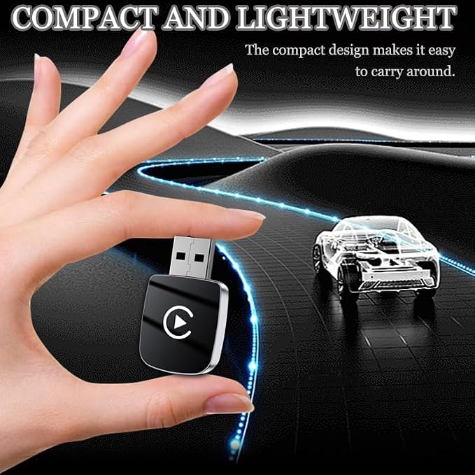 Wireless CarPlay Adapter 2-in-1 for Toyota Camry 2017 2018 2019 2020 2021 2022 2023 2024 2025 2026, USB Design Plug and Play Bluetooth Fast Connection Car Accessories,A-Black