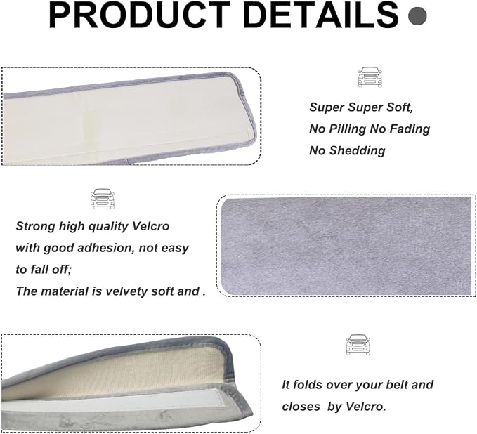 Extra Long Seatbelt Covers Soft Furry for Adults Kids Women & Men,Seat Belt Cover Pad Strap Wrap Decoration，Shoulder Pad Protector, Auto Interior Accessories (1PC Gray, 25.5in)
