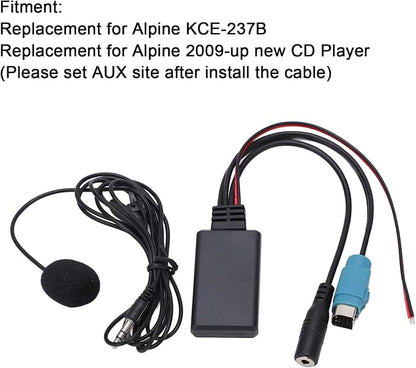 Tbest Bluetooth -W900 Adapter,Ainet Bluetooth Adapter,car Stereo Bluetooth Adapter Bluetooth AUX in Cable Adapter Stereo Full Speed with Removable Microphone Replacement