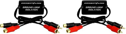 RCA Stereo 2 Channel Ground Loop Isolator Signal Noise Filter Suppressor Reducer Alternator for Car Audio Stereo（13600） (Pack of 2)