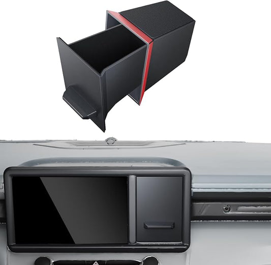 CDEFG UPGRADED for Ford Maverick 2022-2024 Center Console Screen Storage Drawer w/Magnet Design Slides Smoothly - Maverick 8" Screen Cubby Storage Box - for 2022-2024 Maverick Accessories