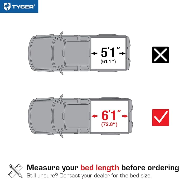 Tyger Auto T3 Soft Tri-Fold Truck Bed Tonneau Cover Compatible with 2004-2012 Chevy Colorado / GMC Canyon; 2006-2008 Isuzu I280 | Fleetside 6'1" Bed (72") | TG-BC3C1002