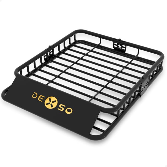 DEXSO Universal Roof Rack Basket, 51" x 36" Rooftop Cargo Carrier Basket, 200 Lbs Capacity Car Cargo Rack, Heavy Duty Luggage Rack for SUVs, Trucks, Vehicles
