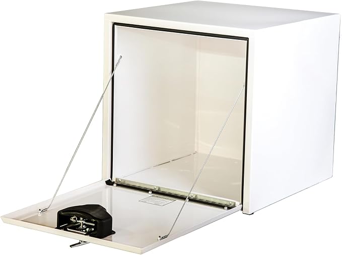 Buyers Products 1704400 White Steel Underbody Truck Tool Box, 24 x 24 x 24, Made in USA, 14 Ga Steel, Locking Stainless Latch, Weather-Resistant, Powder-Coated, Secure Storage for Work Trucks