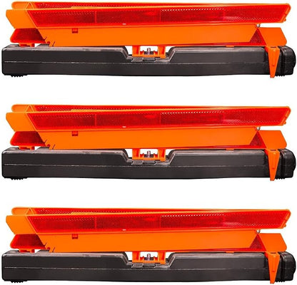 United Pacific 99251 Emergency Warning Triangle Kit (Set of 3 Triangles) w/Case, No Skid Rubber Feet, DOT FMVSS 125 – ONE Kit (Set of 3 Triangles w/Case)