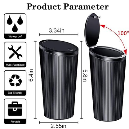 Car Trash Bin with Lid - 2 Pack Universal Leakproof Vehicle Garbage Can Bin with 40pcs Trash Bags - Car Organizers and Storage for Front Back Seat Accessories