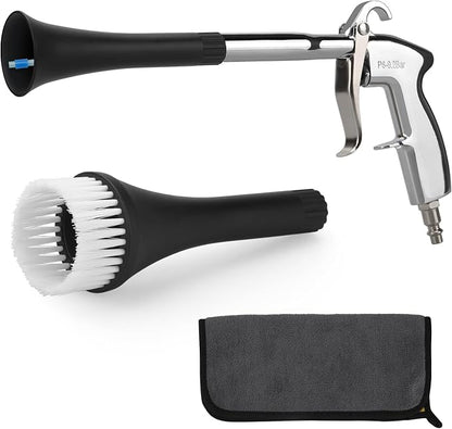 MYPIN Car Cleaning Gun, 6-9.2Bar, High Pressure Air Blow Gun with 2 Set Nozzle&Towel, Interior Car Cleaning for Vehicle Upholstery Carpet Seat