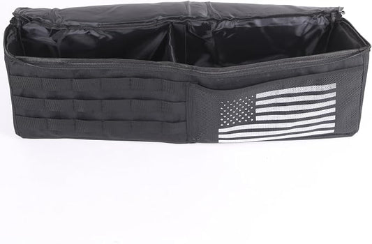 Aunginsy 1PCS Trunk Organizer Compatible with Toyota FJ Cruiser 2007-2021+, Car Right Side Trunk Storage Bag Backseat Hanging Storage Multi-Compartment Space Saving Accessories, With USA Flag Pattern