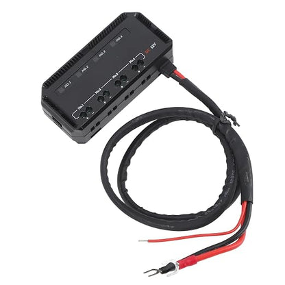 Motor Vehicle Safety Box 12V with Relay, 4 Specialist Safety Holder with LED Display, Universal for Car Motorcycle Truck RV Marine