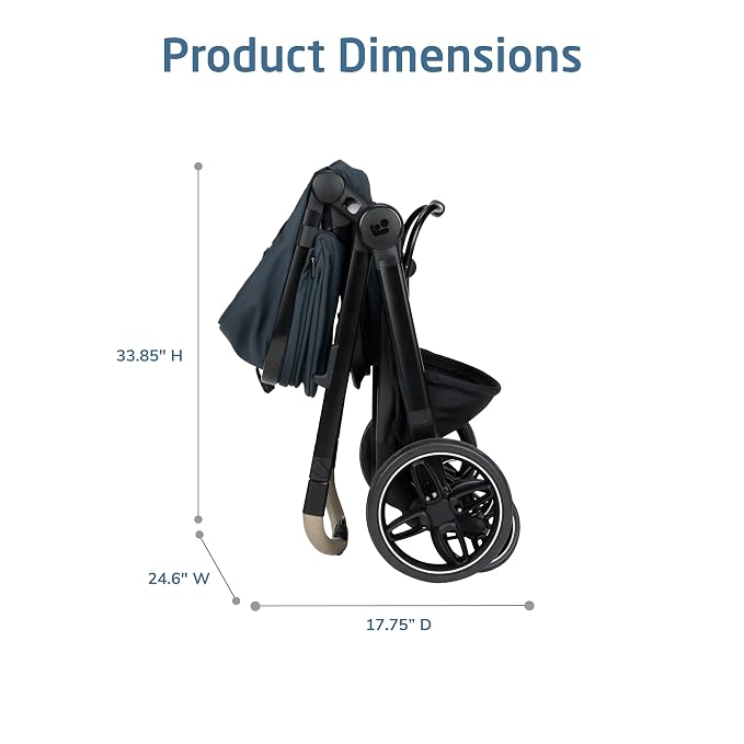 Maxi-Cosi Zelia Pro 5-in-1 Travel System with Mico Pro Infant Car Seat and Baby Stroller Combo, Reversible Seat, Large Wheels, Adjustable Handle, Newborn to Toddler, Lightweight, Seascape