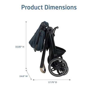 Maxi-Cosi Zelia Pro 5-in-1 Travel System with Mico Pro Infant Car Seat and Baby Stroller Combo, Reversible Seat, Large Wheels, Adjustable Handle, Newborn to Toddler, Lightweight, Seascape