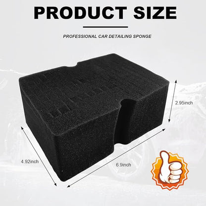 Car Wash Sponge, Large Scratch-Free Cross Cut Sponge for Soap and Rinseless Washing, Durable Ultra Soft Foam Grid Extra Absorbent Car Cleaning Sponge Pad, Car Accessories (Black)