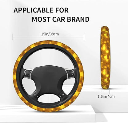 Yellow Bricks Steering Wheel Covers Non Slip Neoprene Universal 15 Inch Steering Wheel Protector Car Cover for Men Women