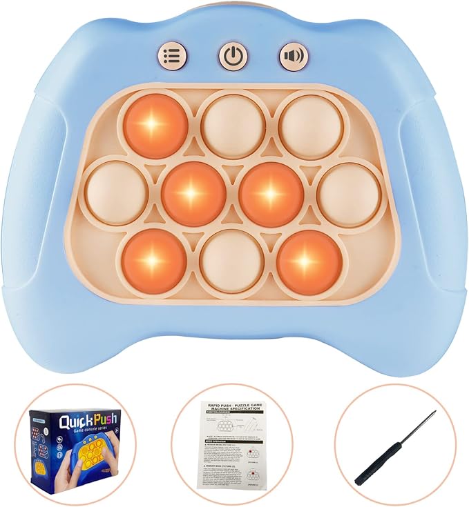 Intoypad Pop The Target! Handheld Speed Push Game Machine: A Fun Multiplayer Game for Family. Sensory Fidget Toy Christmas Toys Gifts for 6 7 8 9 10 11 12 Years Old Kids Road Trip Car Games Light Blue