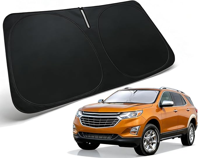 Windshield Sun Shade for Chevrolet Equinox 2018-2024 Accessories, Car Front Window Sun Visor Protector & Heat Shield | 240T Sunshade Protection Blocks UV Rays Keep Your Car Cooler