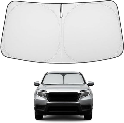 Proadsy 2026 Upgrade Windshield Sun Shade Custom Fit Honda Ridgeline 2017-2025 2026 4-Layer Foldable Front Sunshade Protector Sun Visor Blocks UV Rays Keep Car Cooler